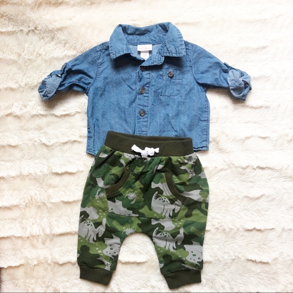 Set of 3 Cat & Jack Baby Boy Outfits, Size 0-3M - Picture 6 of 7